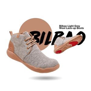 UIN Men's High Top Ankle Boots Casual Comfort Shoes(Bilbao Light Grey)New No Box